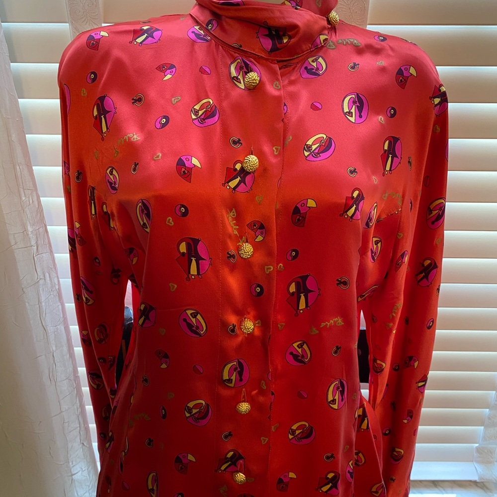 Pablo Picasso Silk Blouse by Laurel for Escada